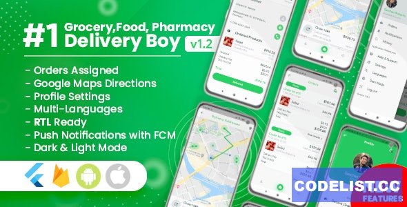 Delivery Boy for Groceries, Foods, Pharmacies, Stores Flutter App v1.2.0 » Premium Scripts, Plugins & Mobile