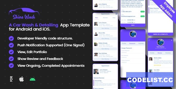 Car wash detailing Employee App for Shinewash Flutter v1.0 » Premium Scripts, Plugins & Mobile