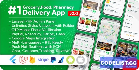 Grocery, Food, Pharmacy, Store Delivery Mobile App with Admin Panel v2.0.1 » Premium Scripts, Plugins & Mobile