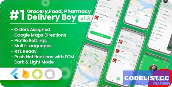 Delivery Boy for Groceries, Foods, Pharmacies, Stores Flutter App v1.3.0 » Premium Scripts, Plugins & Mobile