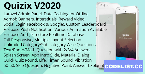Quizix v2020 - Android Quiz App with AdMob, FCM Push Notification, Offline Data Caching » Premium Scripts, Plugins & Mobile