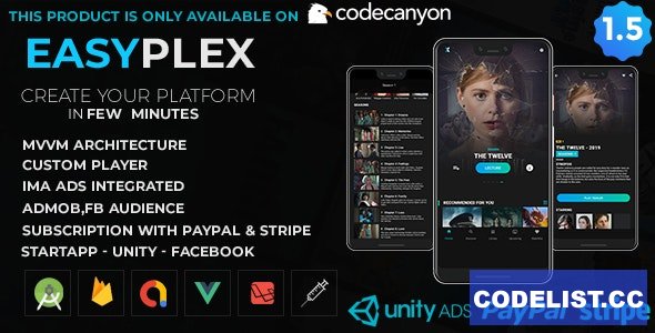 EasyPlex v1.5 - Movies - Live Streaming - TV Series, Anime » Premium Scripts, Plugins & Mobile