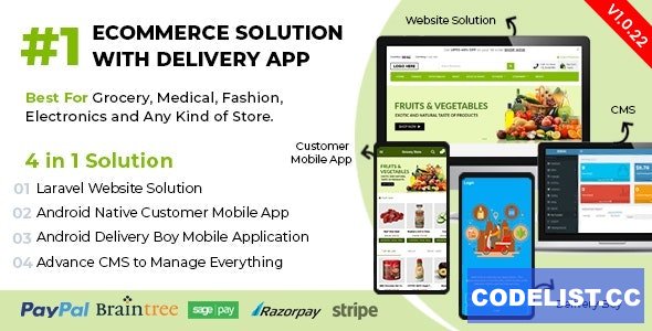 Ecommerce Solution with Delivery App For Grocery, Food, Pharmacy, Any Store / Laravel + Android Apps v1.0.22 - nulled » Premium Scripts, Plugins & Mobile