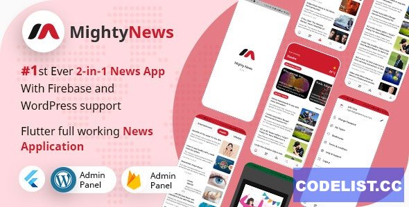 MightyNews v23 - Flutter 2.0 News App with Wordpress + Firebase backend » Premium Scripts, Plugins & Mobile