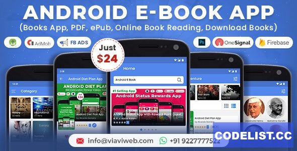 Android EBook App v12.0 (Books App, PDF, ePub, Online Book Reading, Download Books) &raquo; Premium Scripts, Plugins &amp; Mobile