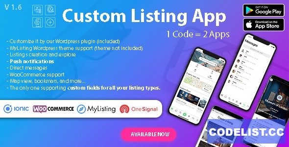 Custom Listing App v1.6.2 - Directory Android and iOS mobile app with Ionic 5 for MyListing ListingPro » Premium Scripts, Plugins & Mobile