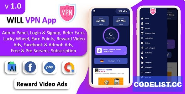 WILL VPN App v1.0 - VPN App With Admin Panel » Premium Scripts, Plugins & Mobile