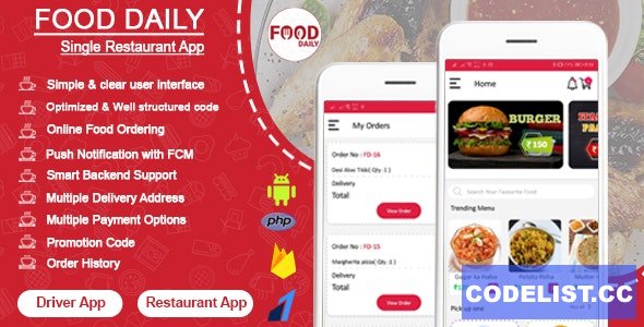 Food Daily v1.0.3 - An On Demand Android Food Delivery App, Delivery Boy App and Restaurant App » Premium Scripts, Plugins & Mobile