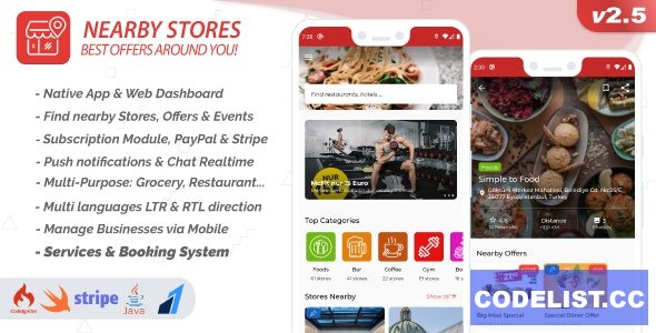 Nearby Stores Android v2.5.1 - Offers, Events, Multi-Purpose, Restaurant, Services & Booking » Premium Scripts, Plugins & Mobile