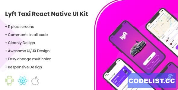 Lyft v1.0 - React Native UI Kit Taxi Template &raquo; Premium Scripts, Plugins &amp; Mobile