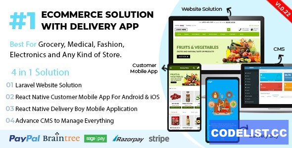React Native Delivery Solution with Advance Website and CMS v1.0.22.1 » Premium Scripts, Plugins & Mobile