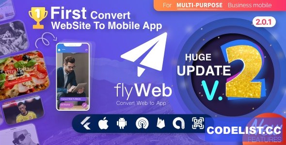 FlyWeb for Web to App Convertor Flutter + Admin Panel v2.0.1 » Premium Scripts, Plugins & Mobile
