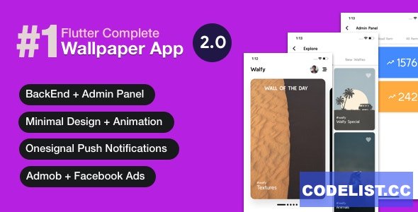 Flutter Wallpaper App v2.6.0 - Backend+ Admin Panel (Full App) » Premium Scripts, Plugins & Mobile