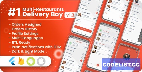 Delivery Boy For Multi-Restaurants Flutter App v1.4.0 » Premium Scripts, Plugins & Mobile