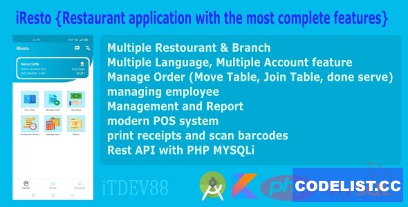 iResto v1.0.0 - Restaurant application with the most complete features, with rest API and multi access » Premium Scripts, Plugins & Mobile