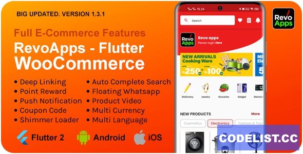 Revo Apps Woocommerce v1.3.1 - Flutter E-Commerce Full App Android iOS » Premium Scripts, Plugins & Mobile