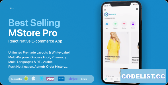MStore Pro v5.1.0 - Complete React Native template for e-commerce » Premium Scripts, Plugins & Mobile