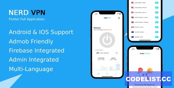 Nerd VPN v4.0 - Flutter VPN Full Application with IAP, Integrated with Backend and Admin Panel » Premium Scripts, Plugins & Mobile