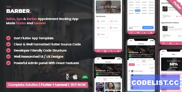 Salon Booking Management System With Mobile App using Flutter v3.6 » Premium Scripts, Plugins & Mobile