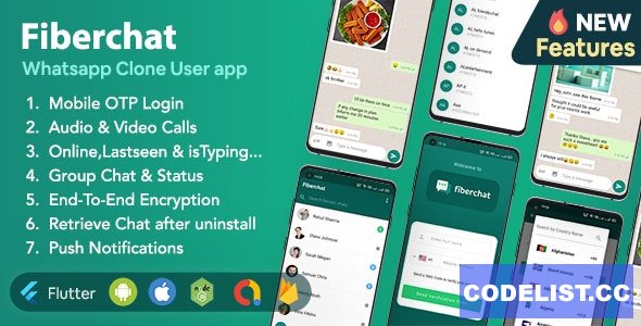 Fiberchat v1.0.33 - Whatsapp Clone Full Chat & Call App | Android & iOS Flutter Chat app » Premium Scripts, Plugins & Mobile