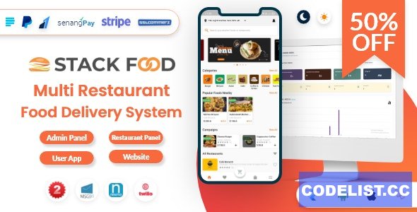 StackFood Multi Restaurant v2.0 - Food Delivery App with Laravel Admin and Restaurant Panel - nulled » Premium Scripts, Plugins & Mobile