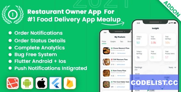 owner app for Multiple Restaurants Food Ordering Flutter App Mealup v4.0 » Premium Scripts, Plugins & Mobile