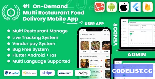 food delivery - Multiple Restaurants food Delivery Flutter App Mealup v5.0 - nulled » Premium Scripts, Plugins & Mobile