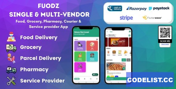 Fuodz v1.3.7 ᄄC Grocery, Food, Pharmacy Courier & Service Provider + Backend + Driver & Vendor app » Premium Scripts, Plugins & Mobile