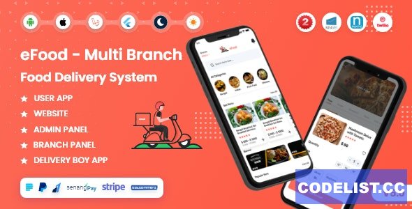eFood v5.0 - Food Delivery App with Laravel Admin Panel + Delivery Man App » Premium Scripts, Plugins & Mobile