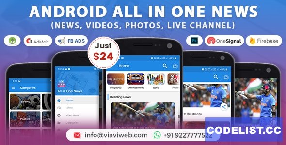 All In One News (News, Videos, Photos, Live Channel) v3.0 » Premium Scripts, Plugins & Mobile