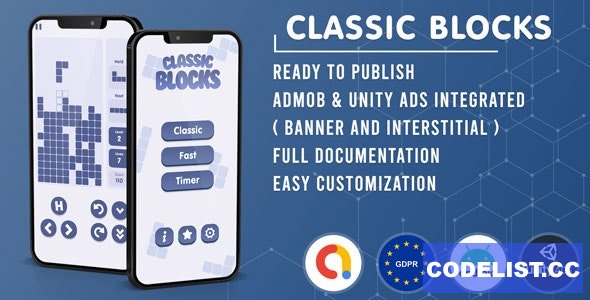 Classic Blocks Tetris v1.0 - Admob + GDPR + Unity Ads » Premium Scripts, Plugins & Mobile