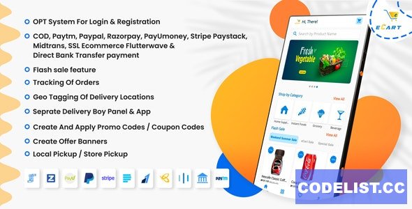 eCart v3.0.0 - Grocery, Food Delivery, Fruits & Vegetable store, Full Android Ecommerce App » Premium Scripts, Plugins & Mobile