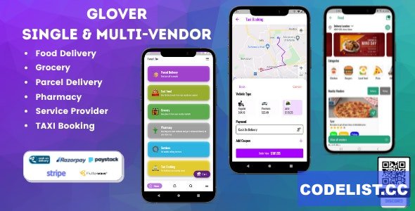 Glover v1.5.7- Grocery, Food, Pharmacy Courier & Service Provider + Backend + Driver & Vendor app - nulled » Premium Scripts, Plugins & Mobile