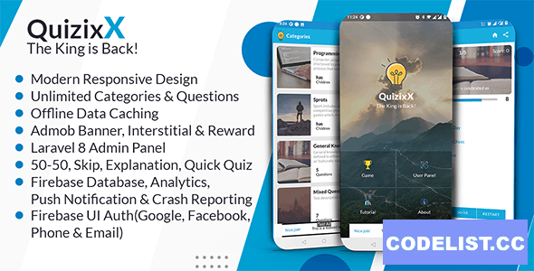 Quizix vX - Android Quiz App with AdMob, FCM Push Notification, Offline Data Caching &raquo; Premium Scripts, Plugins &amp; Mobile