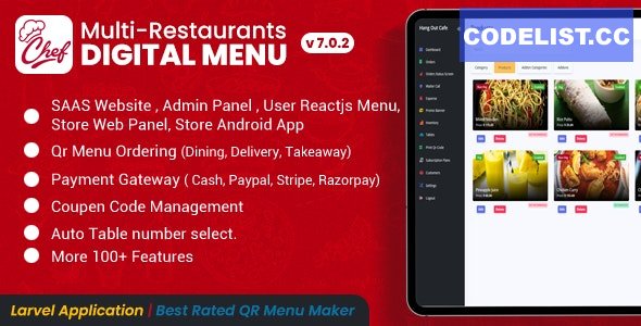 CHEF v7.0.2 - SaaS - Contactless Multi-restaurant QR Menu Maker » Premium Scripts, Plugins & Mobile