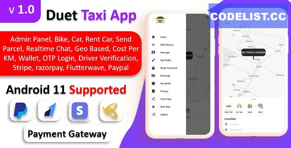 Duet Taxi App v1.0 - Taxi App With Admin Panel | Multi Payment Gateway | Recharge Wallet | Notification » Premium Scripts, Plugins & Mobile