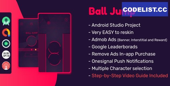 Ball Jump : (Android Studio+Admob+Reward Ads+Multiple Characters+Remove Ads+Leaderboards+Onesignal) » Premium Scripts, Plugins & Mobile