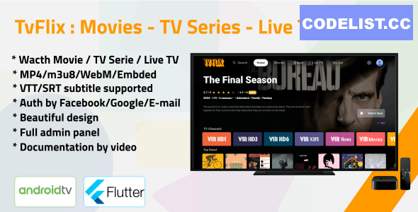 TvFlix v2.0 - Movies - TV Series - Live TV Channels for Android TV » Premium Scripts, Plugins & Mobile