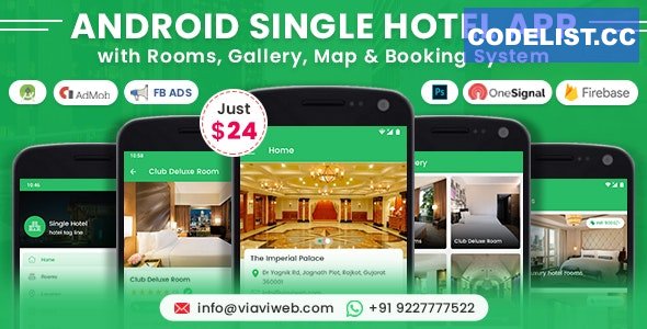 Android Single Hotel Application with Rooms, Gallery, Map & Booking System v5.0 » Premium Scripts, Plugins & Mobile
