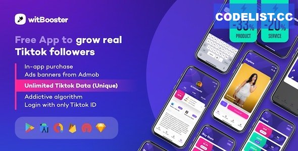 WitBooster v1.9.0 - Free App to grow real Tiktok video followers for Android » Premium Scripts, Plugins & Mobile