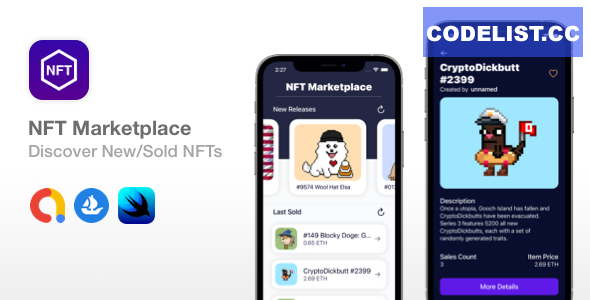 NFT Marketplace ᄄC SwiftUI + Widget ᄄC Discover New NFTs » Premium Scripts, Plugins & Mobile
