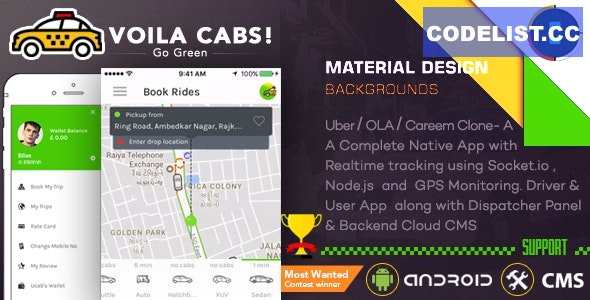Taxi Booking App v1.0.5 - A Complete Clone of UBER with User,Driver & Backend CMS Coded with Native Android » Premium Scripts, Plugins & Mobile