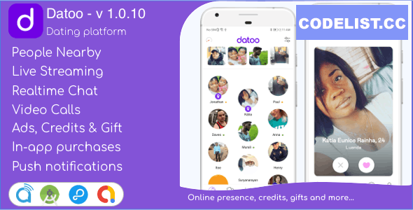 Datoo v1.0.10 - Dating platform with Live Steaming and Video calls + Admin Panel » Premium Scripts, Plugins & Mobile