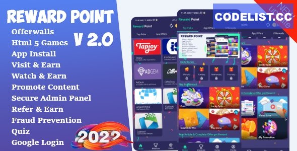 Reward Point v2.0 - Html Games + Offerwall - nulled » Premium Scripts, Plugins & Mobile