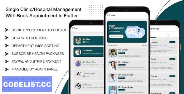 Single Clinic/Hospital Management With Book Appointment In Flutter v1.0 » Premium Scripts, Plugins & Mobile