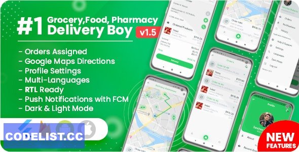 Delivery Boy for Groceries, Foods, Pharmacies, Stores Flutter App v1.5.0 » Premium Scripts, Plugins & Mobile