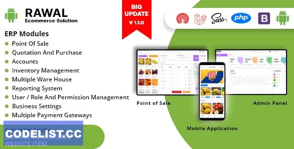 Rawal v1.1.7 - Android & Laravel Ecommerce Solution with POS for Single & Multiple Location Business Brand » Premium Scripts, Plugins & Mobile