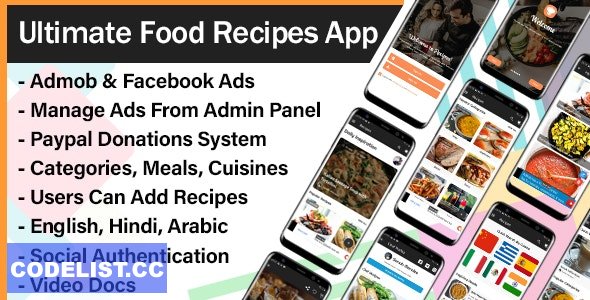 Ultimate Food Recipes App with Admin Panel v2.0 » Premium Scripts, Plugins & Mobile