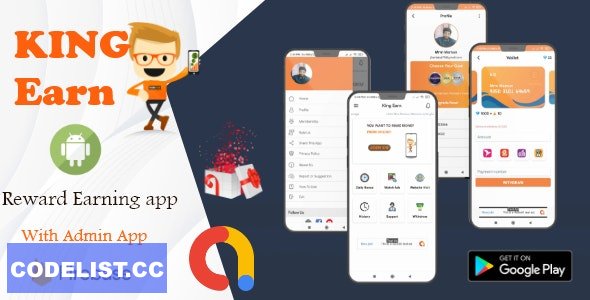 KingEarn - Android Rewards Earning App With Admin App v1.0 » Premium Scripts, Plugins & Mobile