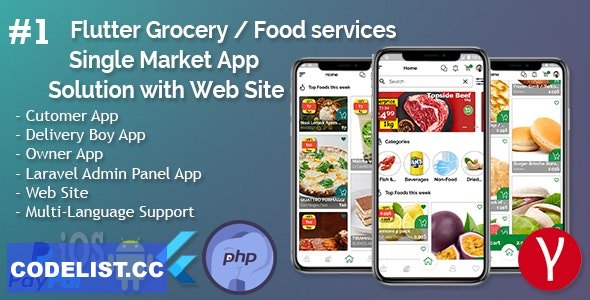 Single Market Grocery/Food/Pharmacy (Android+iOS+Admin Panel) Full App Solution with Web Site v2.1.2 » Premium Scripts, Plugins & Mobile